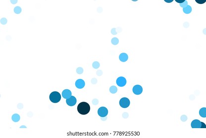Light BLUE vector modern geometrical circle abstract background. Dotted texture template. Geometric pattern in halftone style with gradient. 