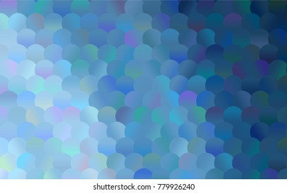 Light BLUE vector modern geometrical circle abstract background. Dotted texture template. Geometric pattern in halftone style with gradient. 
