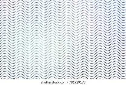 Light BLUE vector modern geometrical circle abstract background. Dotted texture template. Geometric pattern in halftone style with gradient. 