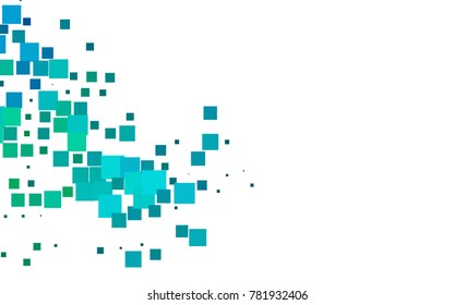 Light BLUE vector modern geometrical background. Abstract template. Geometric pattern in square style with gradient.