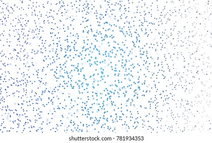 Light BLUE vector modern geometrical circle abstract background. Dotted texture template. Geometric pattern in halftone style with gradient. 