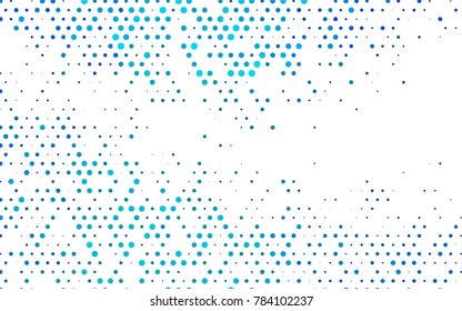 Light BLUE vector modern geometrical circle abstract background. Dotted texture template. Geometric pattern in halftone style with gradient. 