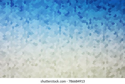 Light BLUE vector modern geometrical circle abstract background. Dotted texture template. Geometric pattern in halftone style with gradient. 