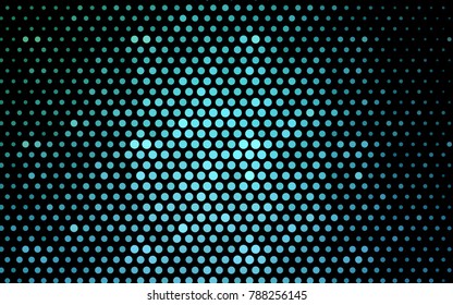 Light BLUE vector modern geometrical circle abstract background. Dotted texture template. Geometric pattern in halftone style with gradient. 