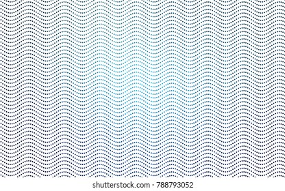 Light BLUE vector modern geometrical circle abstract background. Dotted texture template. Geometric pattern in halftone style with gradient. 