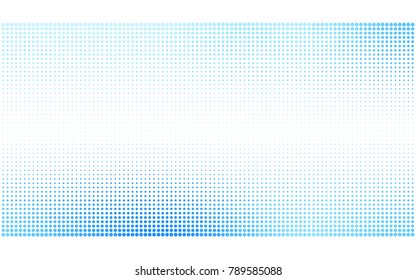 Light BLUE vector modern geometrical circle abstract background. Dotted texture template. Geometric pattern in halftone style with gradient. 