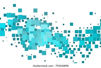 Light BLUE vector modern geometrical background. Abstract template. Geometric pattern in square style with gradient.