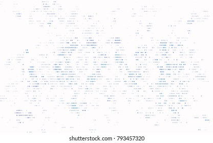 Light BLUE vector modern geometrical circle abstract background. Dotted texture template. Geometric pattern in halftone style with gradient. 