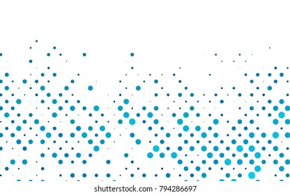 Light BLUE vector modern geometrical circle abstract background. Dotted texture template. Geometric pattern in halftone style with gradient. 