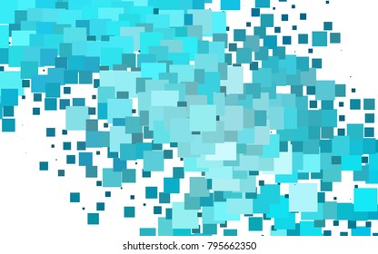 Light BLUE vector modern geometrical background. Abstract template. Geometric pattern in square style with gradient.
