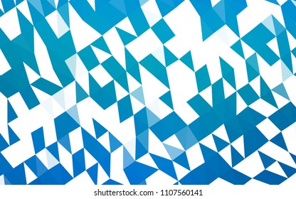 Light BLUE vector mosaic texture. A completely new color illustration in a vague style. Triangular pattern for your business design.
