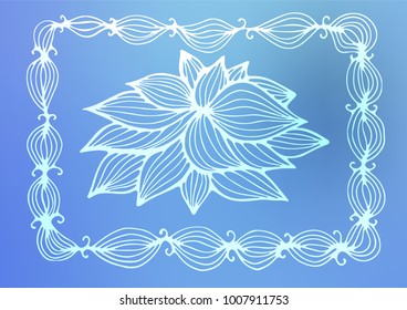 Light BLUE vector natural abstract template. A vague abstract illustration with doodles in Indian style. The template can be used as a background for cell phones.