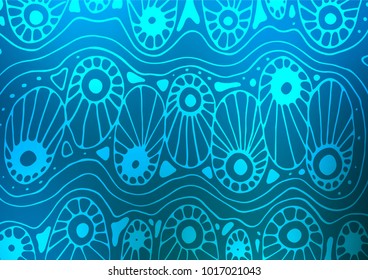 Light BLUE vector natural abstract background. Modern geometrical abstract illustration with doodles. Hand painted design for web, leaflet, textile.