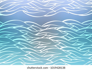 Light BLUE vector natural abstract pattern. Shining colored illustration with doodles in Zen tangle style. The elegant pattern can be used as a part of a brand book.