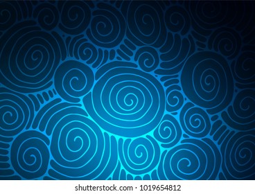 Light BLUE vector natural abstract template. Brand-new colored illustration in blurry style with doodles. The completely new template can be used for your brand book.