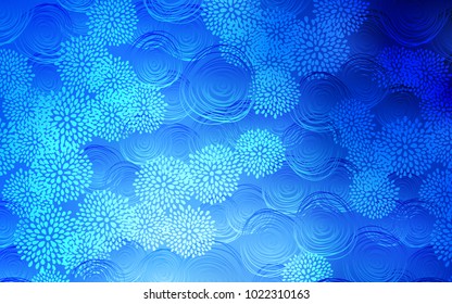Light BLUE vector natural abstract template. Decorative shining illustration with doodles on abstract template. The doodle design can be used for your web site.