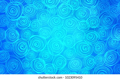 Light BLUE vector natural abstract pattern. Blurred decorative design in Indian style with roses. A new texture for your design.