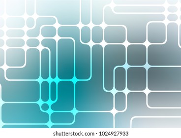 Light BLUE vector natural abstract template. Colorful abstract illustration with lines in Asian style. A new texture for your design.