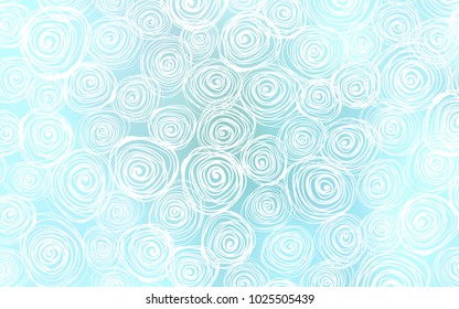 Light BLUE vector natural abstract template. Shining colored illustration with roses in doodle style. The best blurred design for your business.