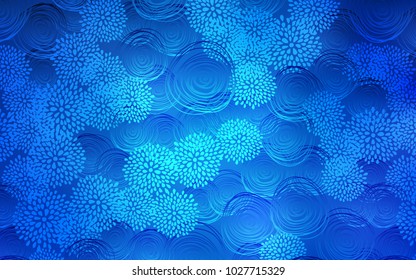 Light BLUE vector natural abstract design. Shining colored illustration with flowers in doodle style. The completely new template can be used for your brand book.