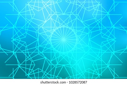 Light BLUE vector natural abstract background. Blurred decorative design in Indian style with lines drown by child. A completely new template for your business design.