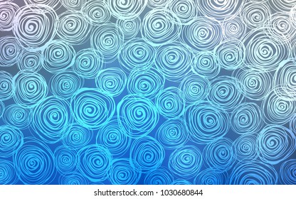Light BLUE vector natural abstract design. Glitter abstract illustration with doodles and roses. The best blurred design for your business.