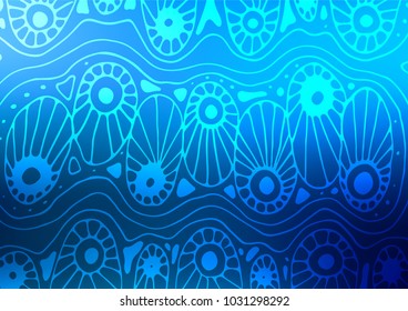Light BLUE vector natural abstract background. Decorative shining illustration with doodles on abstract template. Hand painted design for web, wrapping, wallpaper.