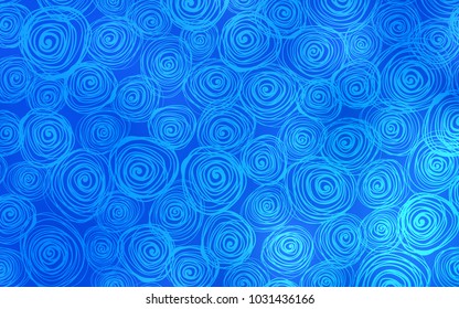 Light BLUE vector natural abstract design. A vague abstract illustration with roses in doodles style. The elegant pattern can be used as a part of a brand book.