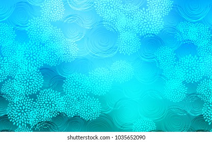 Light BLUE vector natural abstract pattern. Flowers on blurred abstract background with gradient. The pattern can be used for heads of websites and designs.