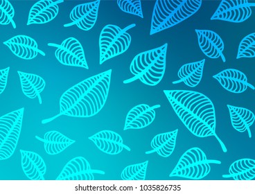 Light BLUE vector natural abstract background. A vague abstract illustration with doodles in Indian style. A completely new design for your business.
