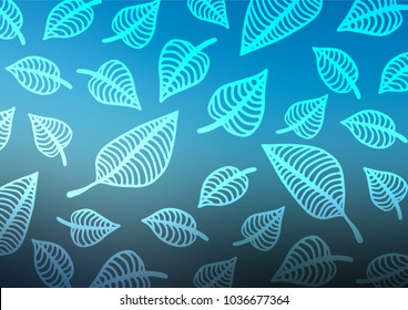 Light BLUE vector natural abstract background. Shining colored illustration with doodles in Zen tangle style. Brand-new style for your business design.