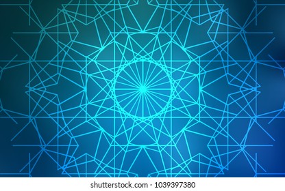Light BLUE vector natural abstract design. Blurred decorative design in Indian style with lines drown by child. The elegant pattern can be used as a part of a brand book.