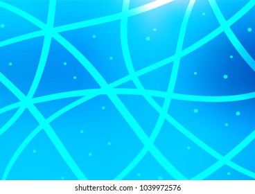 Light BLUE vector natural abstract template. Shining colored illustration with doodles in Zen tangle style. The pattern can be used for wallpapers and coloring books.