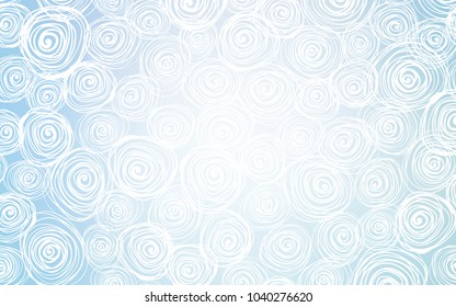 Light BLUE vector natural abstract template. Decorative shining illustration with doodles on abstract template. The pattern can be used for wallpapers and coloring books.