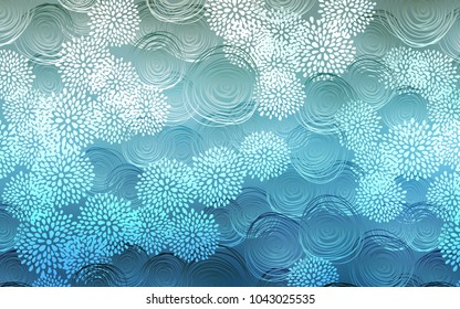 Light BLUE vector natural abstract pattern. Colorful abstract illustration with flowers in doodle style. The template can be used as a background for cell phones.