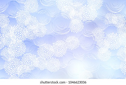 Light BLUE vector natural abstract pattern. Brand-new colored illustration in blurry style with flowers. Hand painted design for web, wrapping, wallpaper.