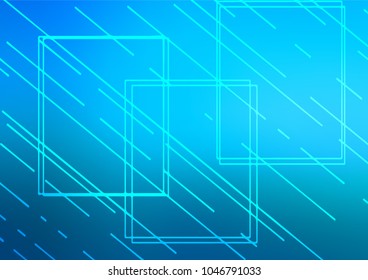 Light BLUE vector natural abstract template. A vague abstract illustration with doodles in Indian style. A new texture for your design.