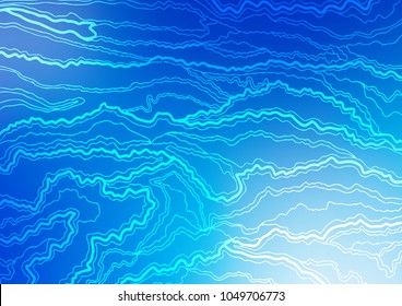 Light BLUE vector natural abstract pattern. Glitter abstract illustration with doodles and Zen tangles. The pattern can be used for coloring books and pages for kids.