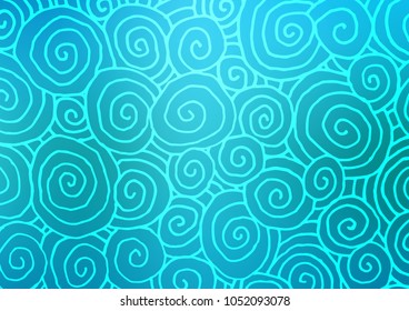 Light BLUE vector natural abstract texture. Brand-new colored illustration in blurry style with doodles. Hand painted design for web, wrapping, wallpaper.