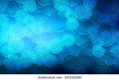 Light BLUE vector natural abstract design. Brand-new colored illustration in blurry style with flowers. The pattern can be used for coloring books and pages for kids.