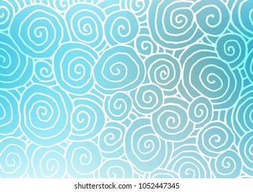 Light BLUE vector natural abstract pattern. Brand-new colored illustration in blurry style with doodles. The doodle design can be used for your web site.