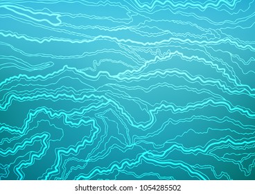 Light BLUE vector natural abstract template. Shining colored illustration with doodles in Zen tangle style. The pattern can be used for coloring books and pages for kids.