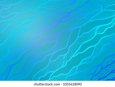 Light BLUE vector natural abstract template. Brand-new colored illustration in blurry style with doodles. The textured pattern can be used for website.