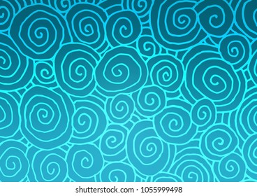 Light BLUE vector natural abstract background. Colorful illustration in abstract style with doodles and Zen tangles. Hand painted design for web, leaflet, textile.