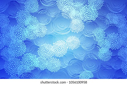 Light BLUE vector natural abstract design. A completely new color illustration in doodle style with flowers. The doodle design can be used for your web site.