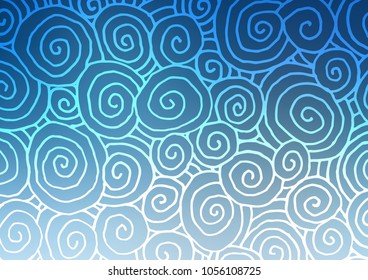 Light BLUE vector natural abstract texture. Sketchy hand drawn doodles on blurred background. Hand painted design for web, leaflet, textile.