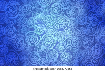 Light BLUE vector natural abstract design. Blurred decorative design in Indian style with roses. A new texture for your design.