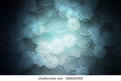 Light BLUE vector natural abstract design. Blurred decorative design in Indian style with flowers. The doodle design can be used for your web site.