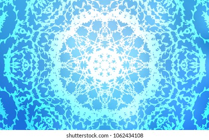 Light BLUE vector natural abstract design. Decorative shining childish illustration with doodles on abstract template. Brand-new design for your business.