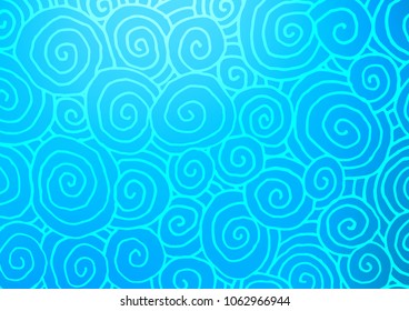 Light BLUE vector natural abstract pattern. Sketchy hand drawn doodles on blurred background. Hand painted design for web, wrapping, wallpaper.